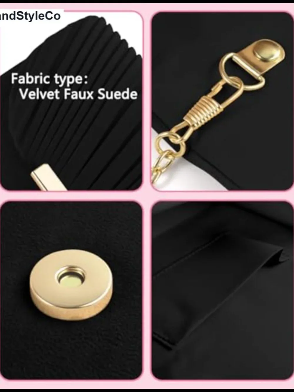 Velvet Faux Suede Evening Clutch Purse for Women Formal Wedding Party Crossbody